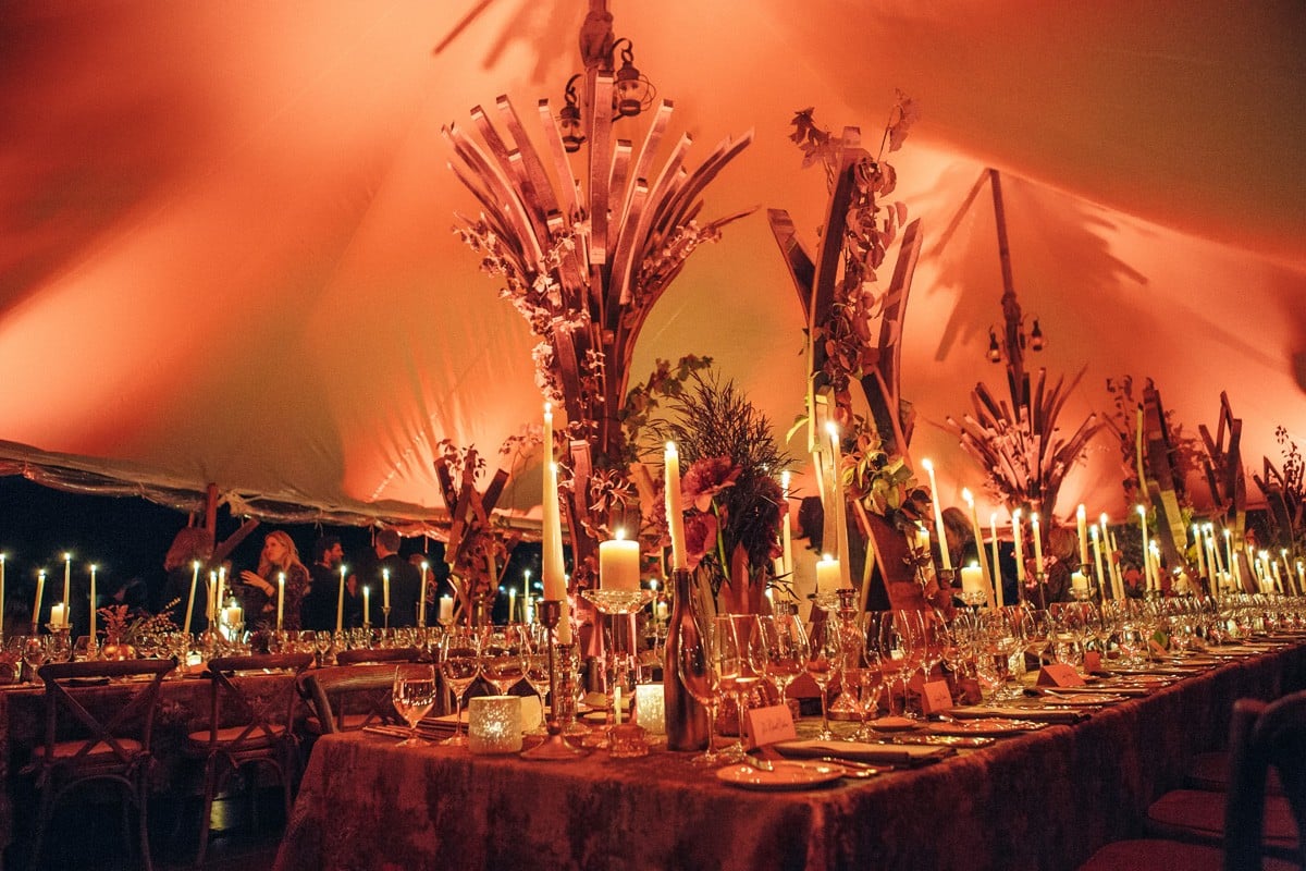 Candlelit Napa Valley dinner celebration